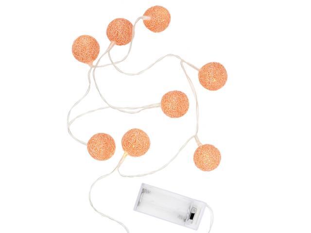 Elegani Rose Gold Woven Copper Ball String Lights 10 LED Mini Globe Lights, Warm White, 2.4ft