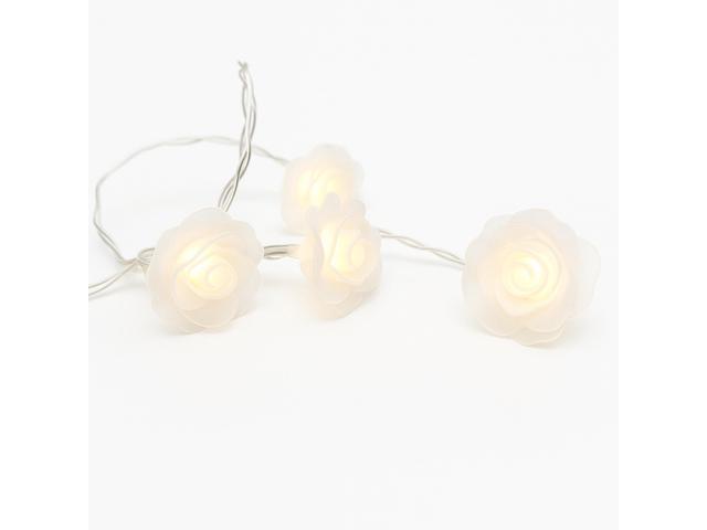 Elegani 20 LED Rose Flower String Lights Warm White 5mm LEDs with PVC Roses, Romantic Floral Lighting for Indoor Decor, Weddings, Bedrooms,...