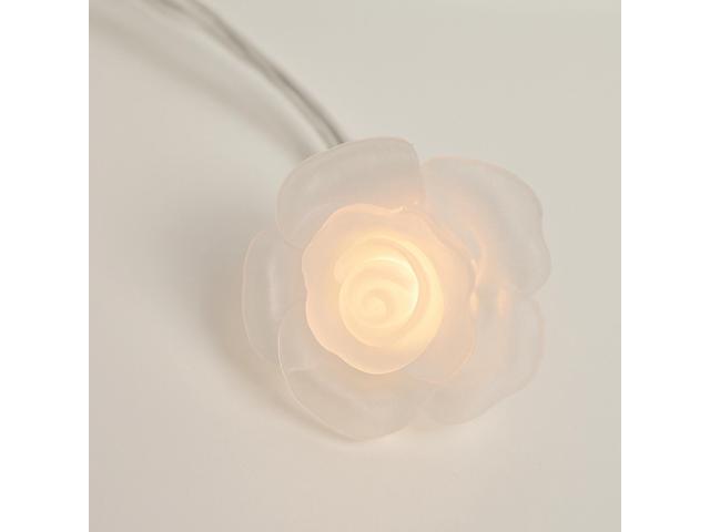 Elegani 20 LED Rose Flower String Lights Warm White 5mm LEDs with PVC Roses, Romantic Floral Lighting for Indoor Decor, Weddings, Bedrooms,...