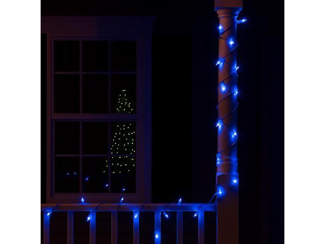Elegani 100 LED String Lights Matte Blue, 32 Ft Indoor Outdoor Waterproof Decorative Lights, Connectable, 8 Modes