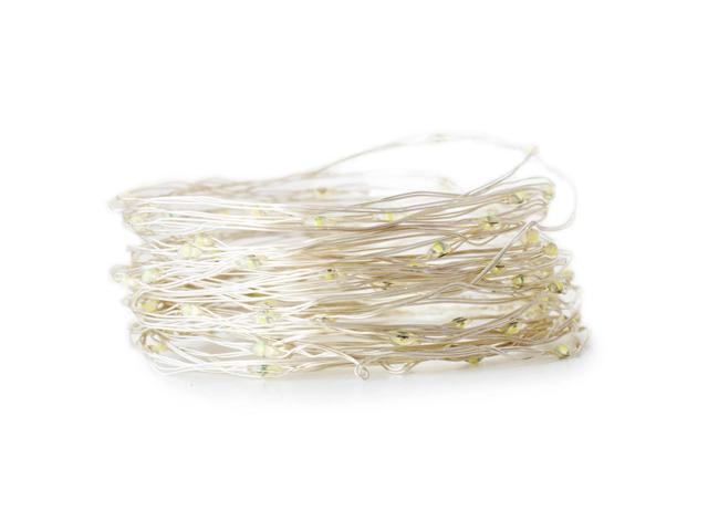 Elegani 100 LED Silver Copper Fairy String Lights 33ft Plug-In with 4' Spacing, Flexible Wire, Indoor/Outdoor Decorative Lighting for Bedroom,...