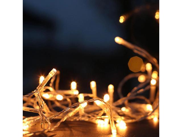 Elegani 10 LED Clear Cable String Lights 3ft Mini Fairy Lights with Clear Wire, Warm White Indoor Decorative Lighting for Crafts, Bedroom, and...