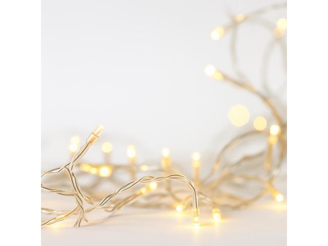Elegani 10 LED Clear Cable String Lights 3ft Mini Fairy Lights with Clear Wire, Warm White Indoor Decorative Lighting for Crafts, Bedroom, and...