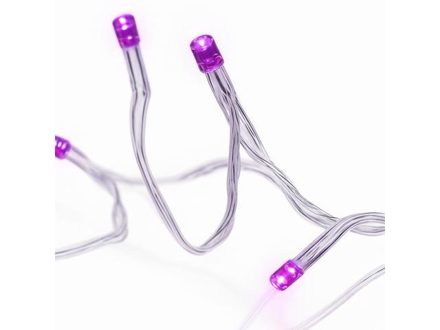 Elegani 100 LED String Purple Lights with Clear Wire 33ft Plug-In Indoor Outdoor Fairy Lights with 8 Modes, Waterproof Decorative Lighting for...