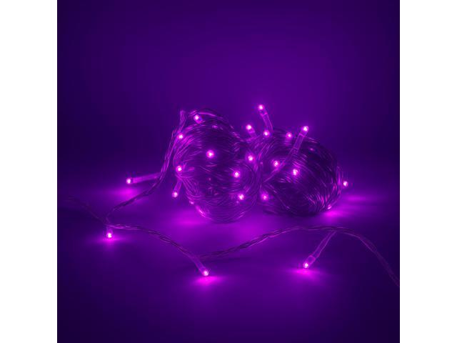 Elegani 100 LED String Purple Lights with Clear Wire 33ft Plug-In Indoor Outdoor Fairy Lights with 8 Modes, Waterproof Decorative Lighting for...
