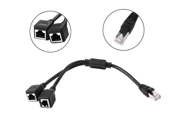 RJ45 Splitter Adapter 1 to 2 1 to 3 Ways CAT 7 6 5 LAN Ethernet Cable Connector #2 (1 to 2 way adapter) - image 2