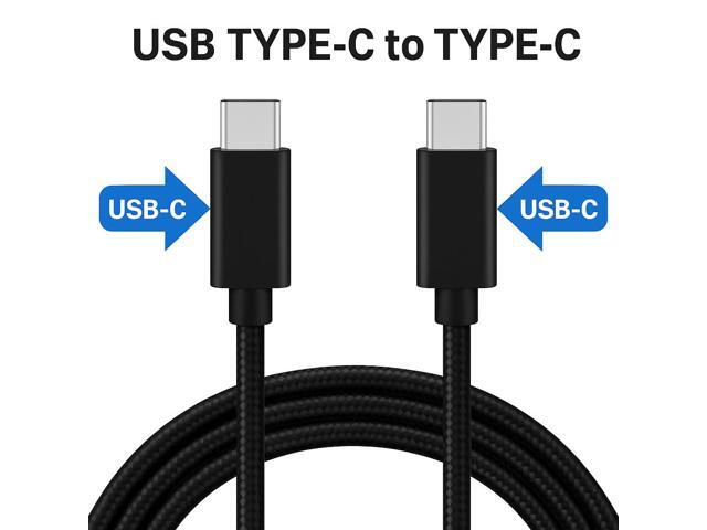 6 Feet Braided USB Type C to Type C Fast Charging Data Sync Cable Black