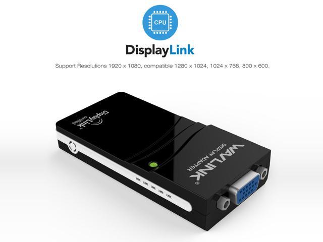 Wavlink USB 2.0 to VGA Video Graphics / Display Adapter, USB-to-VGA Converter for Multiple Monitors Pixels up to 1920 × 1080 Connects Extra Monitor.