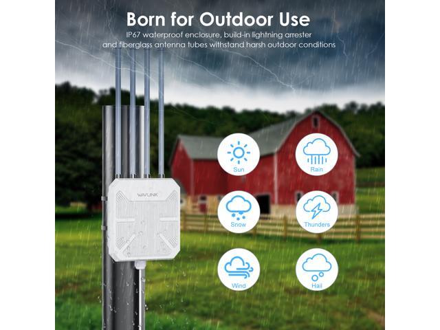 Wavlink AX1800 Outdoor WiFi Range Extender Dual Band WiFi Repeater Long Range Weatherproof Outdoor WiFi Signal Booster Access Point Mesh with POE...