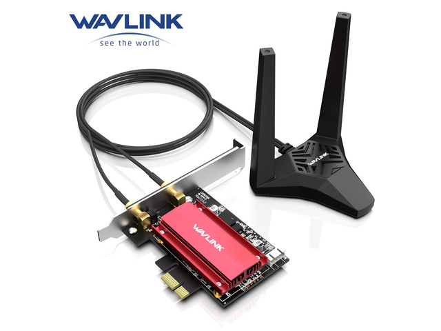 Wavlink WiFi 6E AX5400 PCIe WiFi Card AX210 Network Card Bluetooth 5.3 Tri-Band 2.4G/5G/6G for Desktop PC, 802.11ax with MU-MIMO, OFDMA, WPA3, Heat...