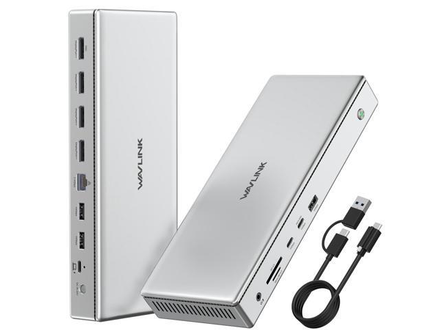 WAVLINK USB-C DisplayLink Docking Station, 4xHDMI2.0, Quad 4K@60Hz for M1/M2/M3 Mac, New MacBook Neo& Windows with 100W Charging, 2.5G LAN, USB.