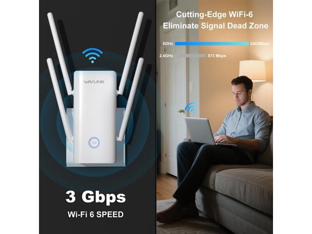 WAVLINK AX3000 Dual Band Wi-Fi 6 Range Extender/Repeater/AP/Router, WiFi Amplifier, 160MHz Bandwidth, 5x5dBi Antennas, Supports Beamforming, BSS...