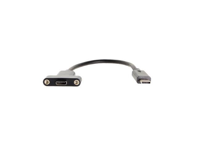 Coolgear USB 3.2 Gen 2 Type-C Male to Female High Quality Panel Mount Cable 8 Inch
