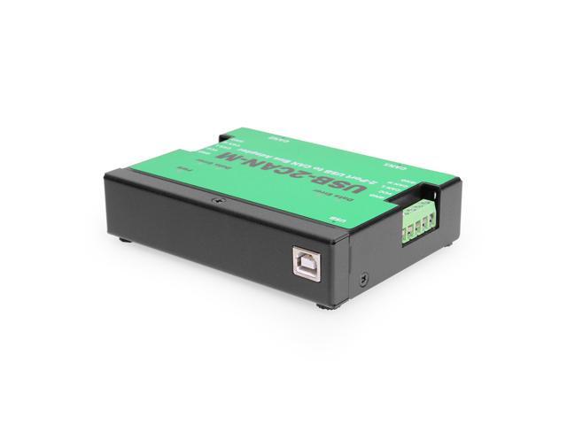 Coolgear 2-Port USB to CAN Bus Adapter, DIN-Rail & Wall Mountable Metal Case