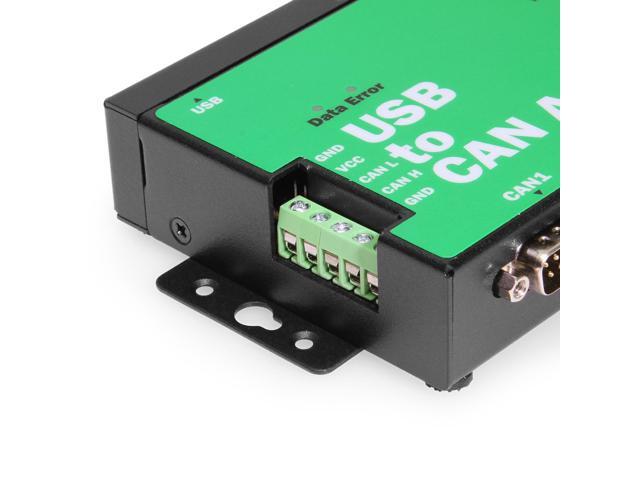 Coolgear Industrial USB to CAN Bus Adapter - Dual Ports, ESD Protection, Optical Isolation, Plug & Play