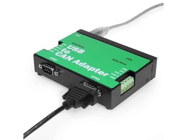 Coolgear Industrial USB to CAN Bus Adapter - Dual Ports, ESD Protection, Optical Isolation, Plug & Play