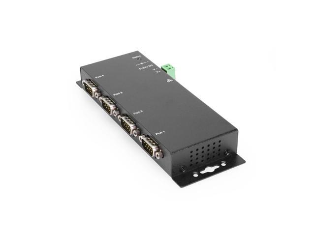 Coolgear 4-Port RS-232/422/485 Serial to Ethernet Device Server, PoE Power