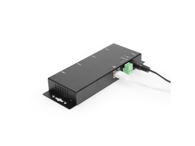 Coolgear 4-Port RS-232/422/485 Serial to Ethernet Device Server, PoE Power