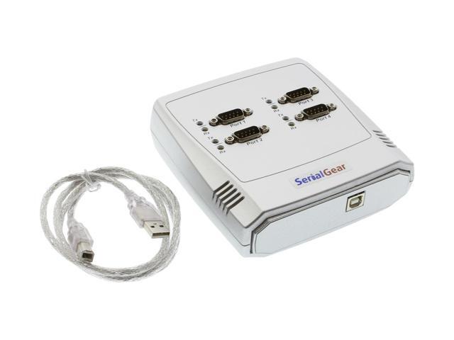 SERIALGEAR 4-Port USB DB-9 Serial Adapter Solution for Windows Operating Systems