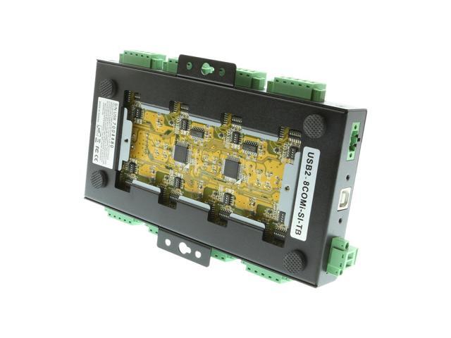 Coolgear USB2 to 8-Port RS232-422-485 Serial TB Adapter Isolation Surge