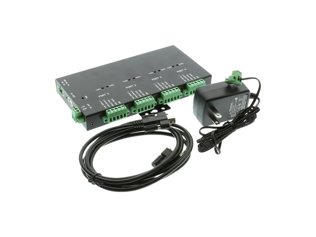 Coolgear USB 2 to Industrial 4-Port RS232-422-485 Serial TB Adapter