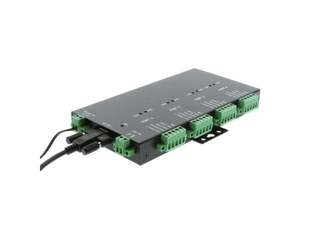 Coolgear USB 2.0 to 4-Port RS232-422-485 Serial TB Adapter Isolation Surge