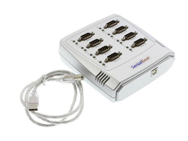 SerialGear 8-Port RS-232 USB to Serial Adapter Data Control Box