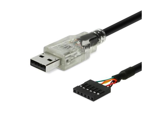 Gearmo USB to TTL Serial Adapter Cable 3.3V, Activity LED's, FTDI FT232QR Chip, 6 Pin Female Socket Header UART Windows 11, 10, 8, 7, macOS, Linux...