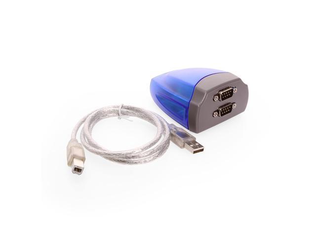 Coolgear Dual Port USB to Serial RS-232 DB-9 Adapter Cable FTDI Chip