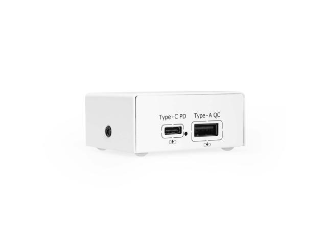 Coolgear ChargeIT! Mini Desktop 75W Dual Port USB-A & USB-C PD Charger w/ PPS & QC4.0 Support