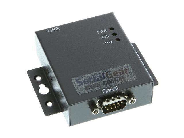 Coolgear USB 2.0 to Serial High-Speed RS-232 Industrial Adapter Metal Case with Mounting Flanges
