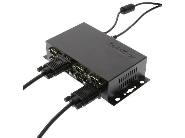 SerialGear Industrial 8-Port DB-9 RS232 to USB Adapter Isolation Surge Protection