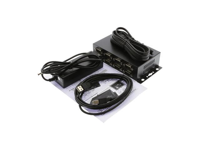 SerialGear Industrial 8-Port DB-9 RS232 to USB Adapter Isolation Surge Protection