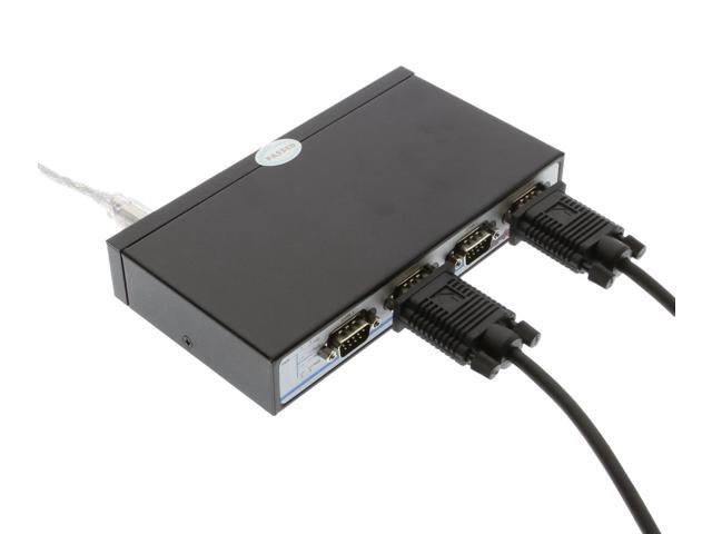Coolgear Professional Quad Port USB to Serial DB-9 RS-232 Adapter