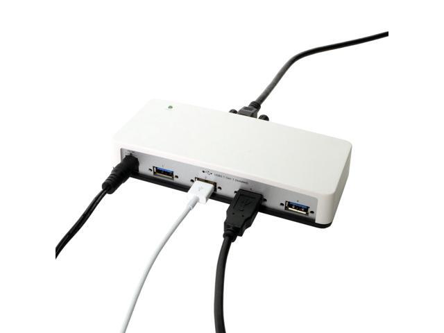 Coolgear 4 Port USB 3.2 Gen 1 Hub, 5Gbps Speeds, 15KV ESD Surge Protection, Screw Locking Ports, Power Adapter Included