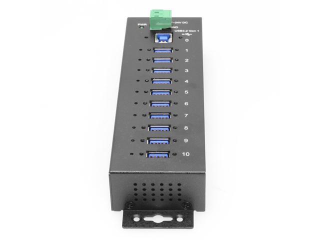 Coolgear 10 Port Managed USB 3.2 Gen 1 Hub w/ 15KV ESD Surge Protection Per Port