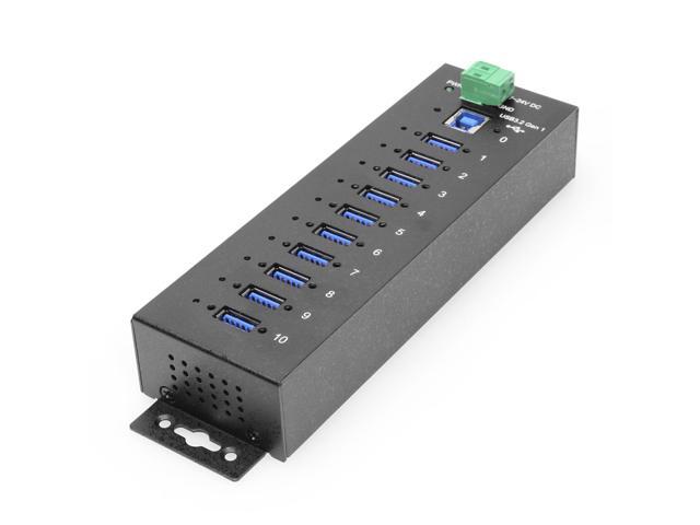 Coolgear 10 Port Managed USB 3.2 Gen 1 Hub w/ 15KV ESD Surge Protection Per Port