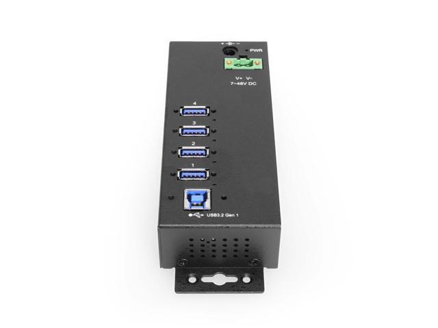 Coolgear 4 Port Managed USB 3.2 Gen 1 Hub w/ 15KV ESD Surge Protection & Vertical Port Orientation