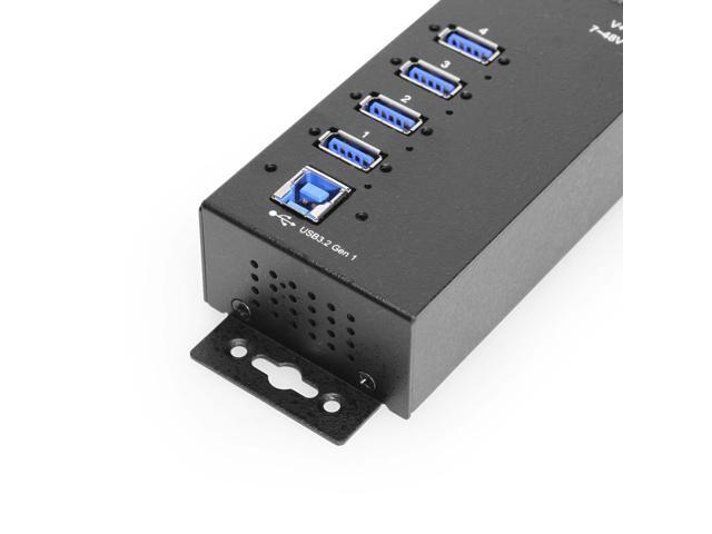 Coolgear 4 Port Managed USB 3.2 Gen 1 Hub w/ 15KV ESD Surge Protection & Vertical Port Orientation