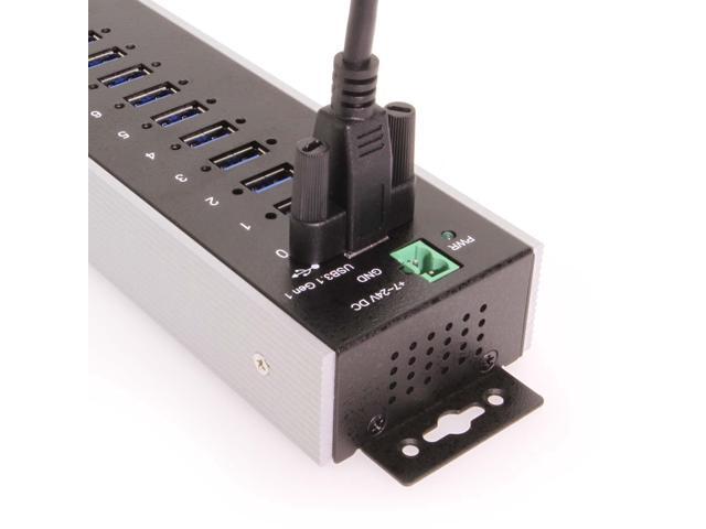 Coolgear 10 Port USB 3.2 Gen 1 Industrial Wide Temp. Range Hub