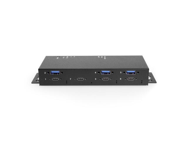 Coolgear 7 Port USB-C Hub with Surge Protection, 5Gbps Speed & 2.4A Charging - CG-7P4C3A