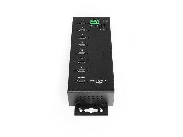 Coolgear 7-port USB-C 3.2 Hub w/ 15KV ESD Surge Protection DIN RAIL Mount