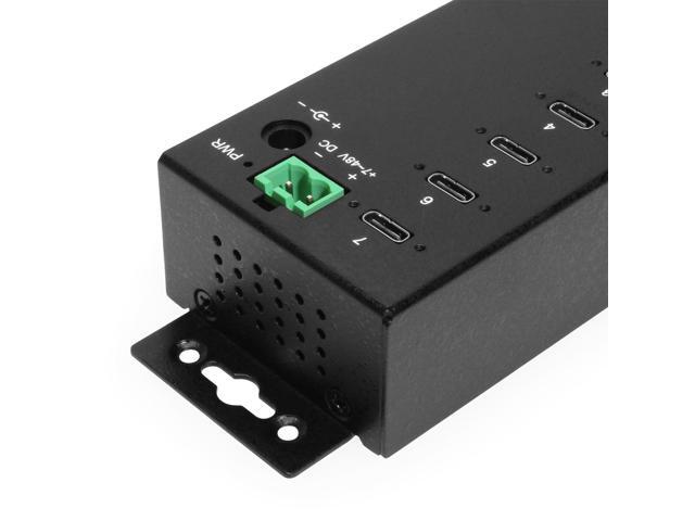 Coolgear 7-port USB-C 3.2 Hub w/ 15KV ESD Surge Protection DIN RAIL Mount