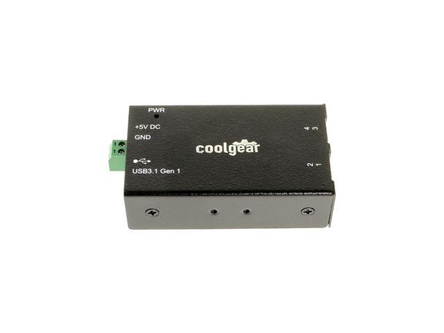 Coolgear 4 Port USB 3.1 Micro Hub with Surge Protection and Mounting Kit
