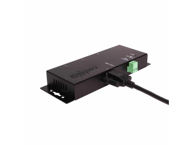 Coolgear USB 3.0 4-Port Industrial Hub, GL 3520 Chipset, Power Supply Included, 5 Gbps Speeds, Mountable, Supports MTT