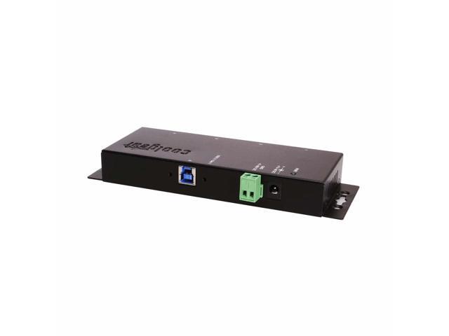 Coolgear USB 3.0 4-Port Industrial Hub, GL 3520 Chipset, Power Supply Included, 5 Gbps Speeds, Mountable, Supports MTT