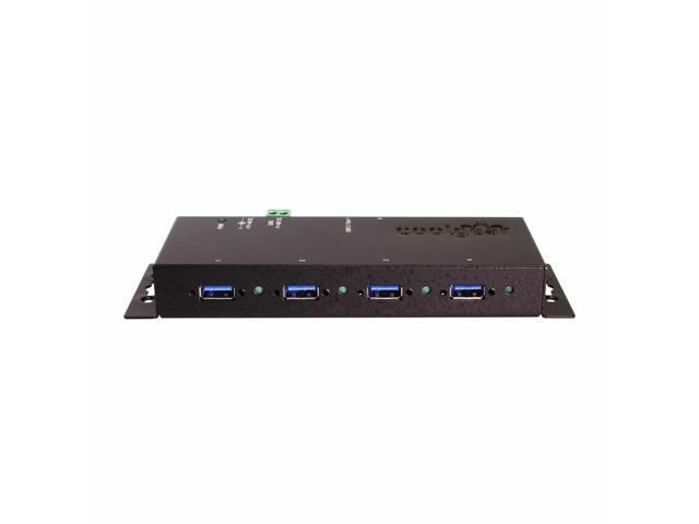 Coolgear USB 3.0 4-Port Industrial Hub, GL 3520 Chipset, Power Supply Included, 5 Gbps Speeds, Mountable, Supports MTT