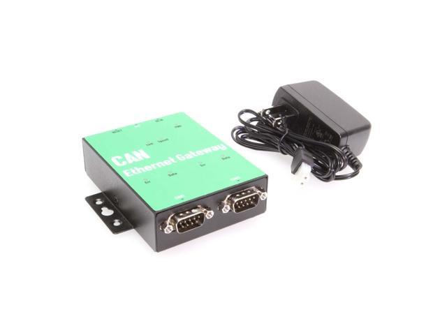 Coolgear Industrial Ethernet to CAN Bus Adapter, 2 Ports with Multi-Mode Operation and Advanced ESD Protection