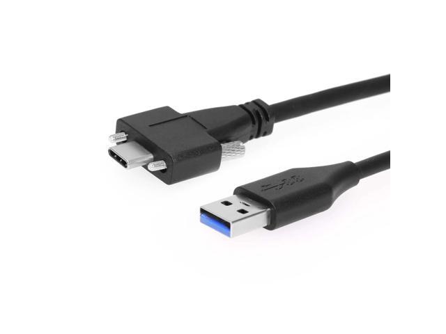 Coolgear 6ft. USB Type-C to A Dual Screw Lock Cable 5GB Data 3A Power