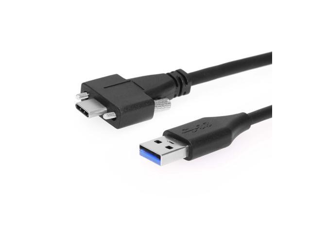 Coolgear Secure USB-C to USB-A Cable 20in Screw Lock for Stable Connections, 5Gbps Data, 3A Power
